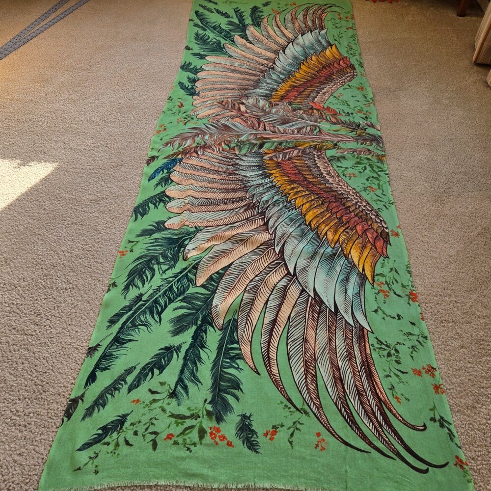 Bird Feathers Angel Wings Lightweight Scarf - Picture 3 of 16